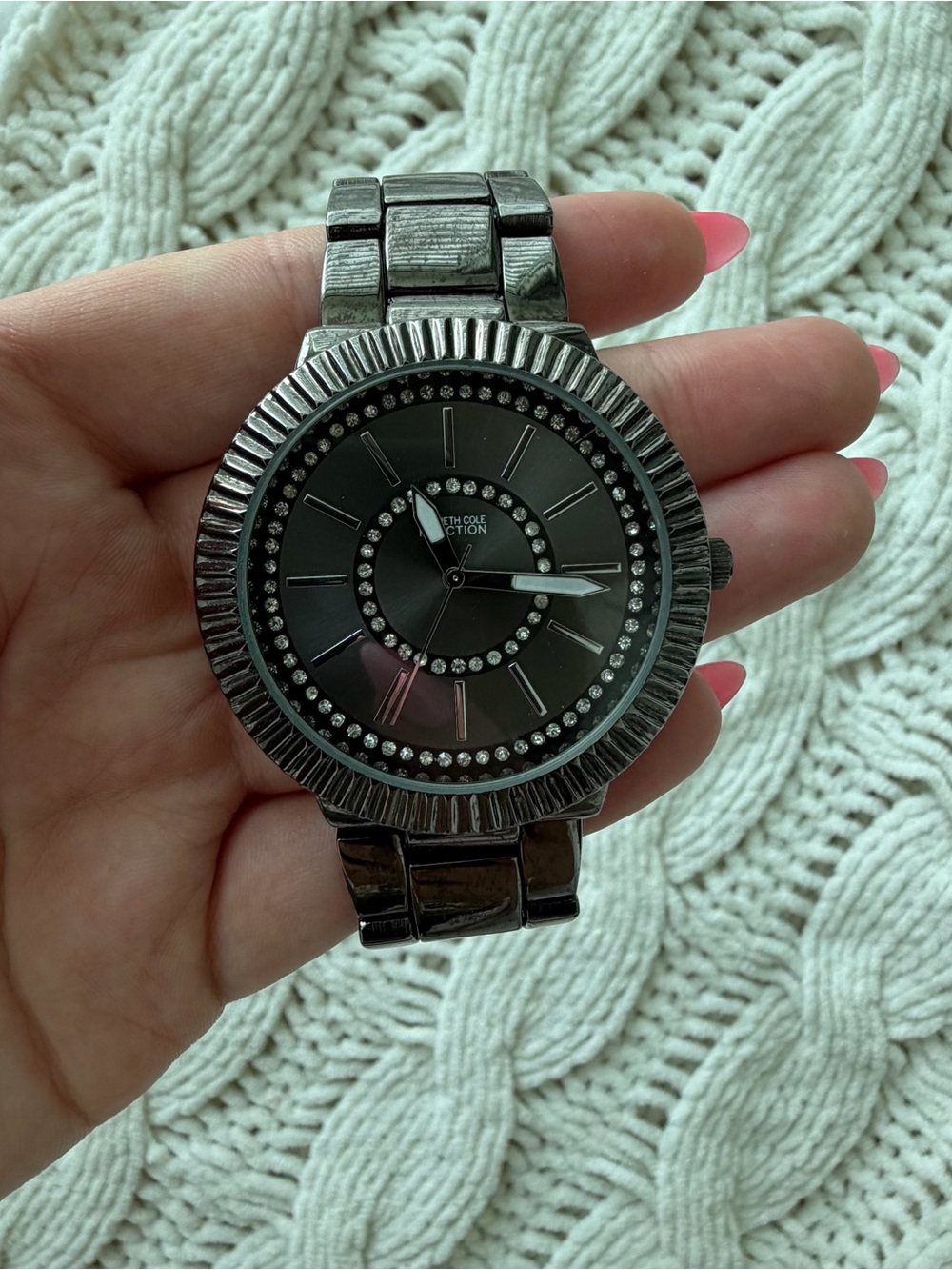 Kenneth Cole Reaction Women’s Watch – Gunmetal Crystal/Rhinestone